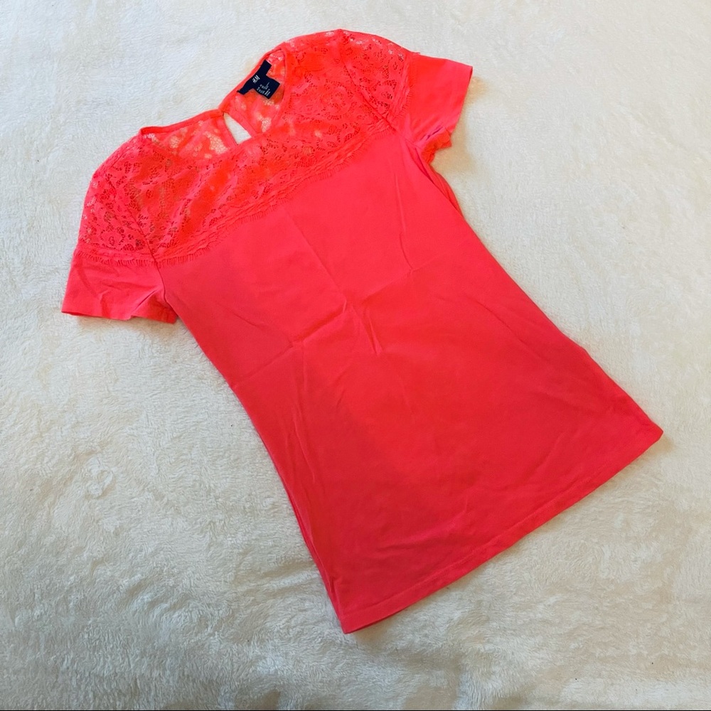 NEW Orange T-Shirt with Lace Detail